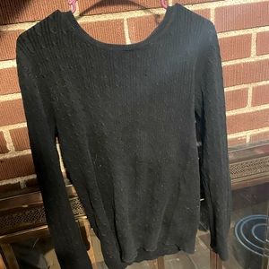 GAP Black Cable Knit Black Cotton Sweater